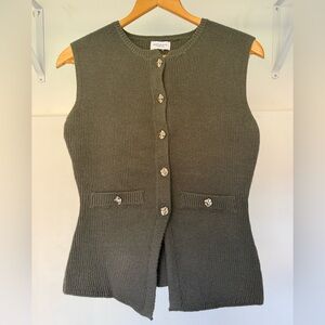 Song of Style by Aimee Song Olive Green Knit sleeveless sweater